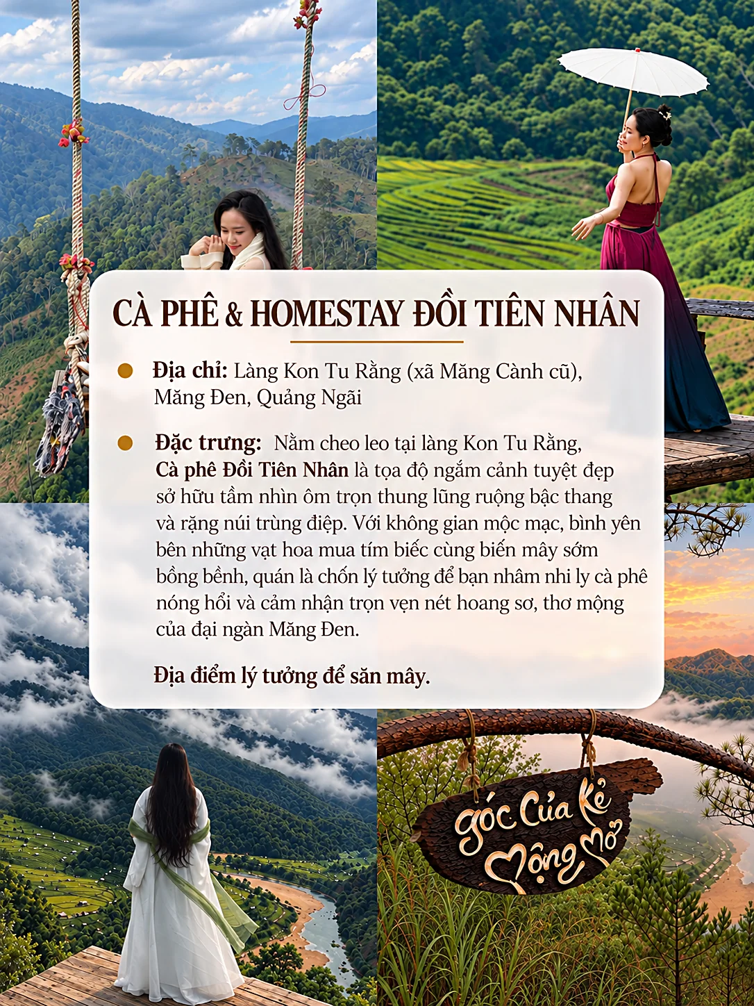Thẻ thông tin Cà phê Đồi Tiên Nhân tại làng Kon Tu Rằng, Măng Đen