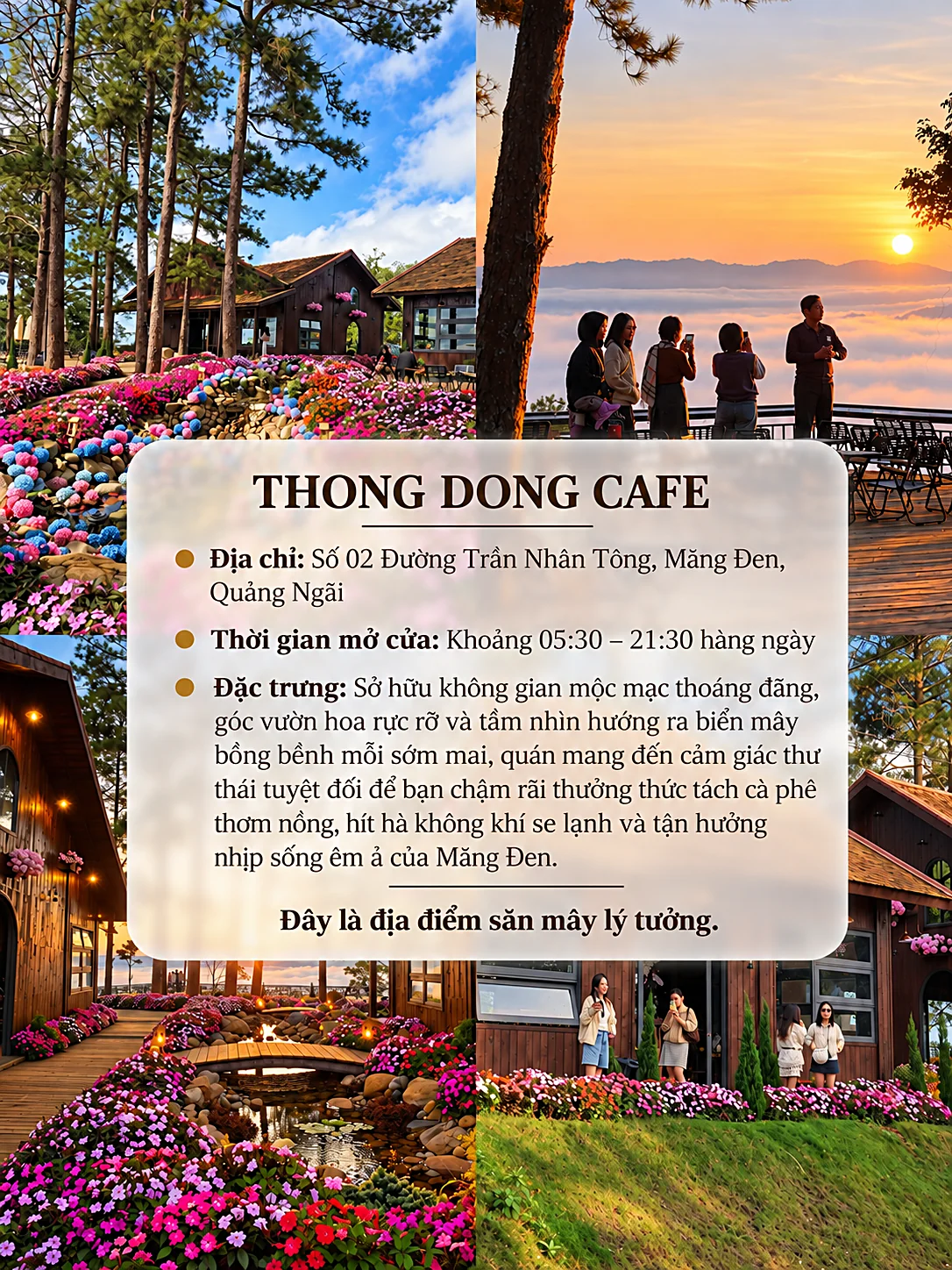 Thẻ thông tin Thong Dong Cafe: số 02 đường Trần Nhân Tông, mở cửa 05:30–21:30